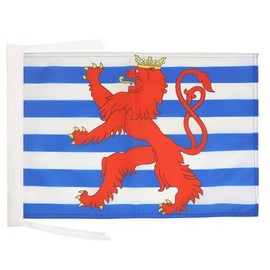 AZ FLAG Luxembourg red lions Flag 18'' x 12'' cords - Luxembourger coat of arms SMALL flags 30 x 45cm - Banner 18x12 in
