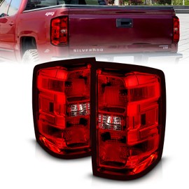 AmeriLite for 2015-2018 Chevy Silverado 1500 2500 3500 Clear Red OE Factory Replacement Rear Tail Light Pair - Passenger and Driver Side