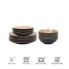 18Pc Darkbeige Elegant Cookware Plates Simple Design Stoneware Ceramic Dishes