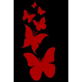 Butterfly Family- Die Cut Vinyl Window Decal/sticker for Car , Truck, Laptop 3.5"x8" (red)