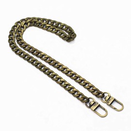 Model Worker DIY Iron Flat Chain Strap Handbag Chains Purse Chain Straps Shoulder Cross Body Replacement Straps with Metal Buckles (23.6", Bronze)
