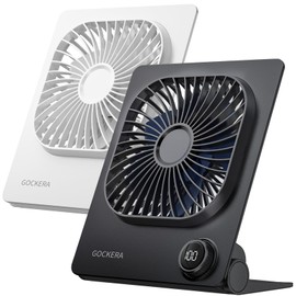 GOCKERA Desk Fan, 6.61''Ultra-thin 5000mAh Battery Powered Fan with Powerful Wind,100 Speeds Adjustable&Digital Display,Timer,Ultra-quiet Small Portable Fan for Bedroom,Office,Travel,Summer Essentials