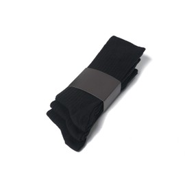 Strato Cotton 6 Pairs of Derby Tweed Plain Colour Dress Socks, Comfortable Breathable Cotton Rich Size 6-10, Black