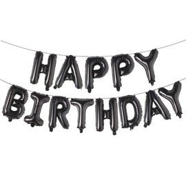 16 Inch Black Happy Birthday Aluminum Foil Letters Balloons Birthday Balloons Banner Sign For Men Women Kids Birthday Party Decorations Supplies