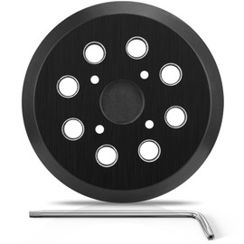 Gnellkoor 1 Pack 5" 8 Hole Replacement Sander Pad Compatible with Milwaukee 6021-21 6034-21 2648-20 2648-21 Orbital Sander Hook and Loop Replacement Part #51-36-7100 (4 Screw Holes Sander Pads)