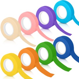 HavaCue 8 Coloured Tape, 15MM*12M/20MM*12M Coloured Masking Tape, Colourful Decorative Tape, DIY Rainbow Tape Suitable for Arts and Crafts Classes, Painters, Children's Murals and Paintings