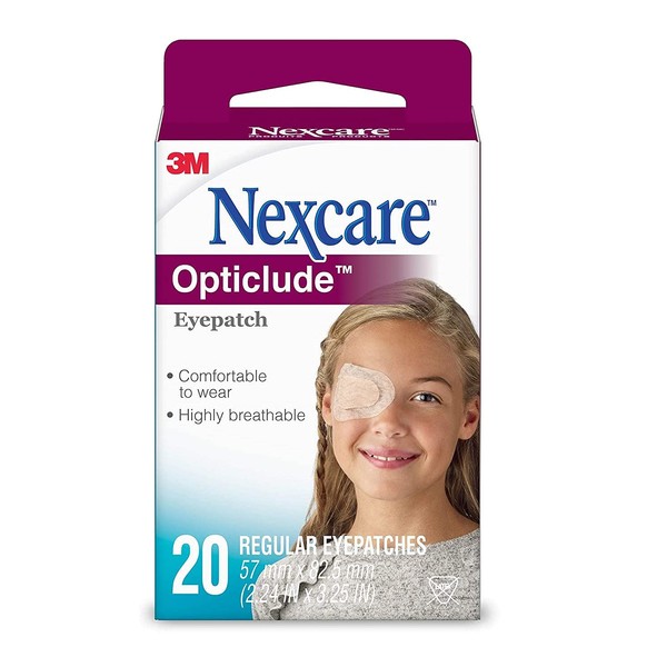 Nexcare Opticlude Orthoptic Eye Patches Regular 20 Count (Pack of 4)