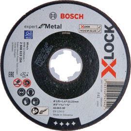 Bosch Professional Expert Straight Cutting Disc (for Metal, X-LOCK, Diameter 125 mm, Bore Diameter: 22.23 mm, Thickness: 1.6 mm)