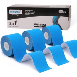 3 Rolls Kinesiology Tape (5 m x 5 cm), Professional Kinesiotapes Physio Tape Sport Tape Set, Waterproof & Skin-Friendly Kinesiotape, for Muscle Support, Knee Pain, Elbow and Shoulder