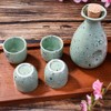 Large Sake 5-Piece Set, Durable Japanese Sake Ceramic Set Featuring