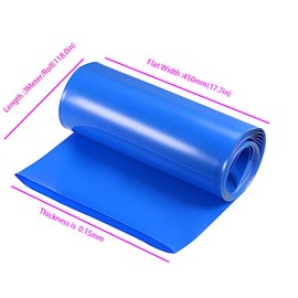18650 21700 Battery Heat Shrink Wrap Tube,1 Roll Blue 9.8ft Length 450mm(17.7in) Width Heat Shrink Tubing for Battery Pack (1, Blue, 9.8ft Length 450mm(17.7in) Width)