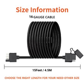 4-Pin Flat Trailer Wiring Harness Kit 15 Feet 16 AWG, Male and Female 4 Wire Trailer Wiring Connector 4 Wire Plug Connector Trailer Light Wiring for Utility & Boat Trailer Wire Kits