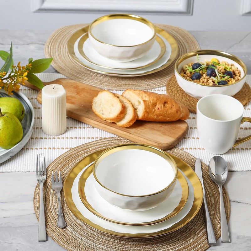 vicrays Ceramic Salad Bowls Set for Kitchen, Serving - 24