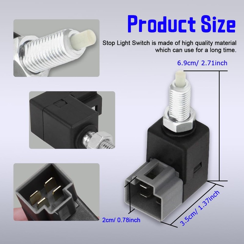 CHRYMUM Brake Light Switch, Stop Light Switch, 93810-3K000 Brake Light