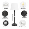 Kakanuo Cordless Table Lamp Rechargeable Black - 1 Pack 4000mAH