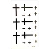 EROSPA® Temporary Tattoo Sheet - Sticker Crosses Black - 10.5
