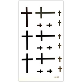 EROSPA® Temporary Tattoo Sheet - Sticker Crosses Black - 10.5 x 6 cm
