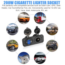 WowParts Car Cigarette Lighter Socket Outlet Power Adapter Dual USB Car Charger DC 12-24V