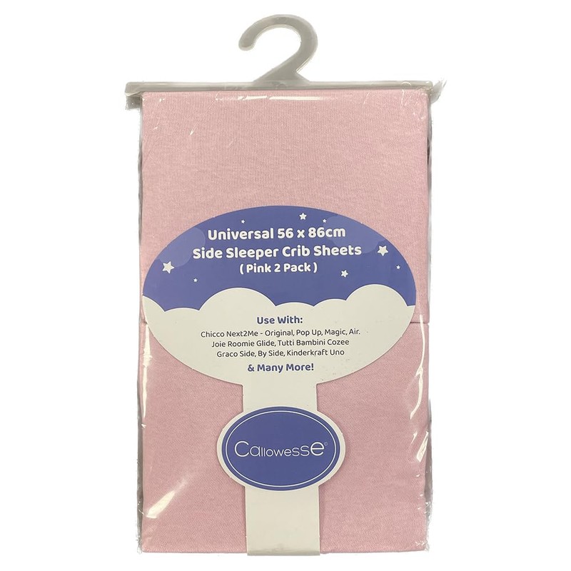 Callowesse Organic Cotton Fitted Side Sleeper Crib Sheets, Pack of