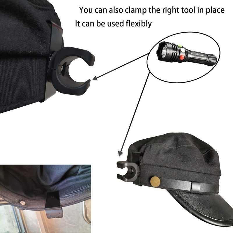 YIUWLMN 2Pcs Cap Flashlight Holder Soft Rubber Material Flashlight Holder