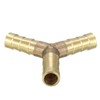 sourcing map 8mm Brass Barb Hose Fitting Tee Y-Shaped 3