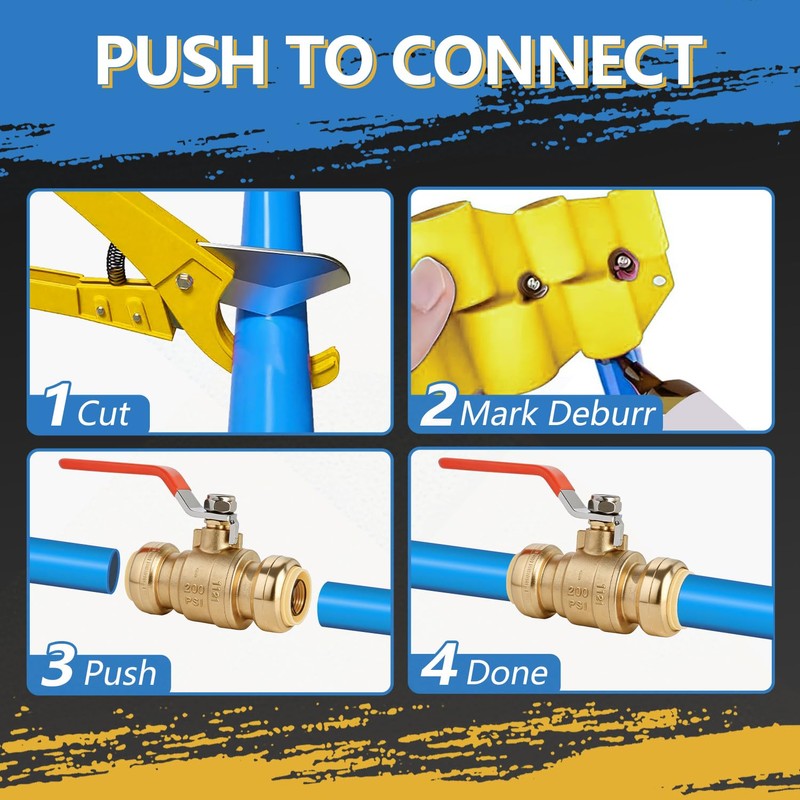 (Pack of 2) AB 1 Inch Push to Connect Ball