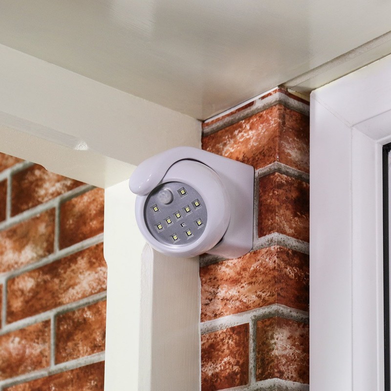 Rundleuchte verstellbar 360°, 10 LEDs weiß, Bewegungsmelder, innen/außen