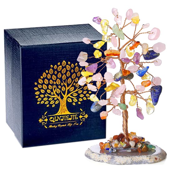 QINJIEJIE Chakra Tree Thanksgiving Gifts Crystals Artificial Tree of Life