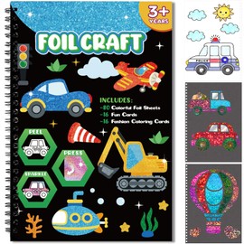 Art & Craft Activity,Foil Craft Traffic DIY Art Fun Kits,No Mess Creative Foil Art Kits Set Drawing Game for Kids,Birthday Gifts Crafts Supplies Travel Toys for Girls Boys Ages 4 5 6 7 8 9 Year Old