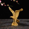 Golden Brass Fengshui Handmade Fortune Eagle Statue Hawk figurine Home