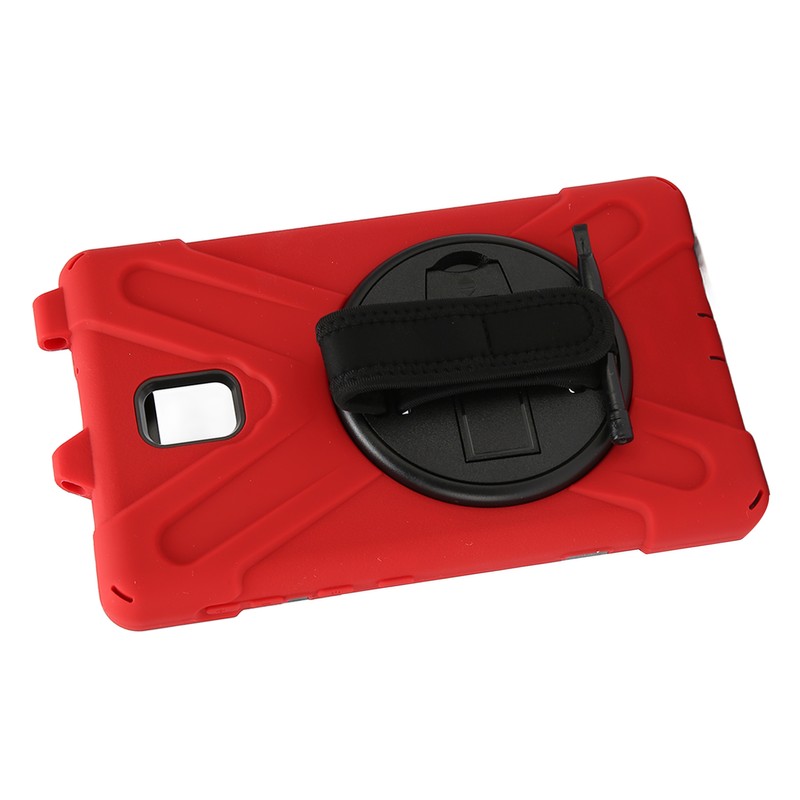 Tablet Case Silicone Hard PC Precise Cutouts Adjustable Strap Rotating
