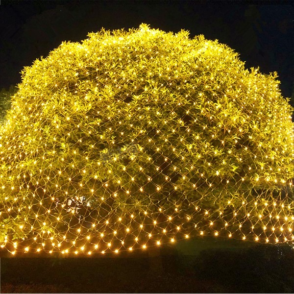 Twinkle Star 360 LEDs Christmas Net Lights, 12ft x 5ft 8 Modes Low Voltage Connectable Mesh Fairy String Lights for Xmas Trees, Bushes, Wedding, Outdoor Garden Decorations (Warm White)