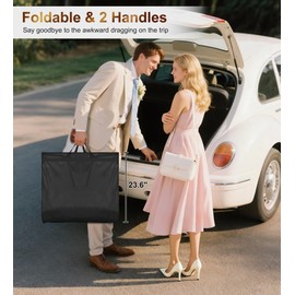 MISSLO 65" Long Garment Bags for Travel for Women Waterproof Dress Bags for Gowns 4" Gusseted Dress Protector Bag for Closet Storage Clothing Covers for Hanging Clothes Wedding Dresses Storage