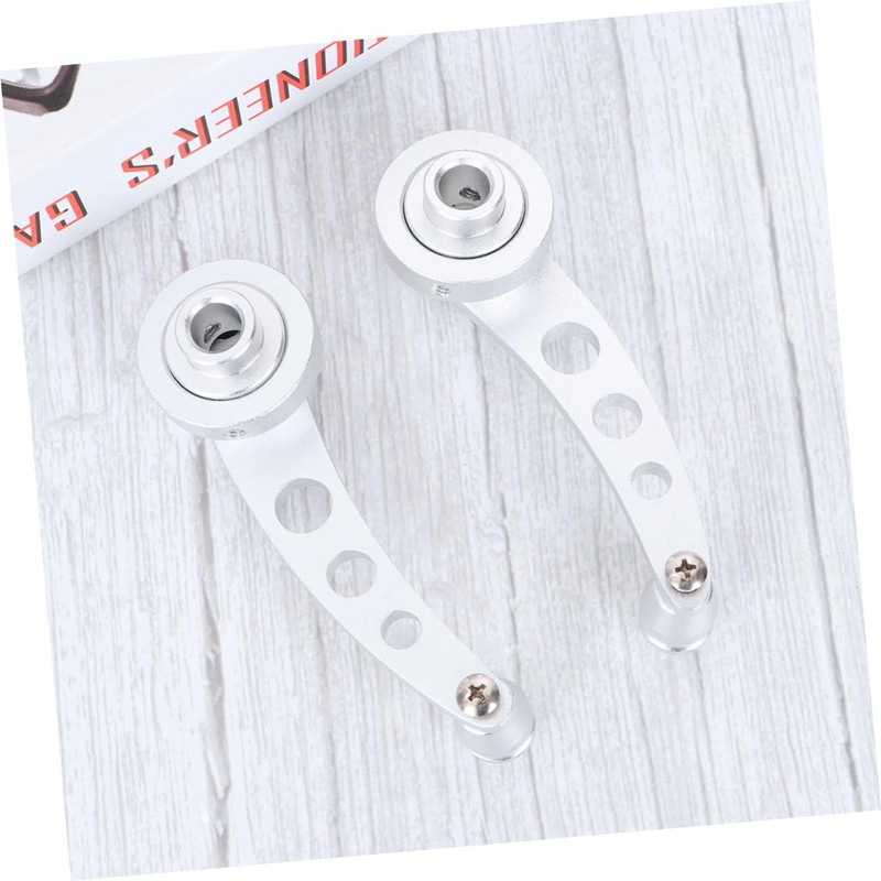 Mobestech Aluminum Car Window Cranks 11.4x2.2cm Silver 3 Pairs Adapters