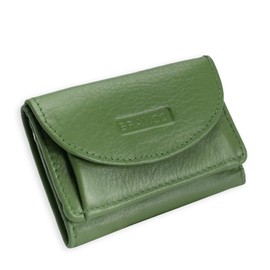Branco 31105 Small Wallet Mini Purse Size XS Genuine Leather for Men and Women Fern Green, Green, Classic