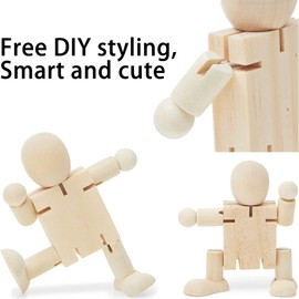 6 Pieces Wooden Figures Wooden Dolls Wooden Figures Unfinished Wooden Figures DIY Wooden Figures Wedding for Birthday Peg Dolls Wooden Figures for Painting Small DIY Birthday Painting Crafts
