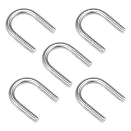 sourcing map Pack of 5 U-bolt M8 304 stainless steel U-screw with thread for 22 mm pipe diameter