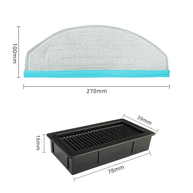 Vacuum Cleaner Side Brush Filter Mop Cloth Set for Yeedi