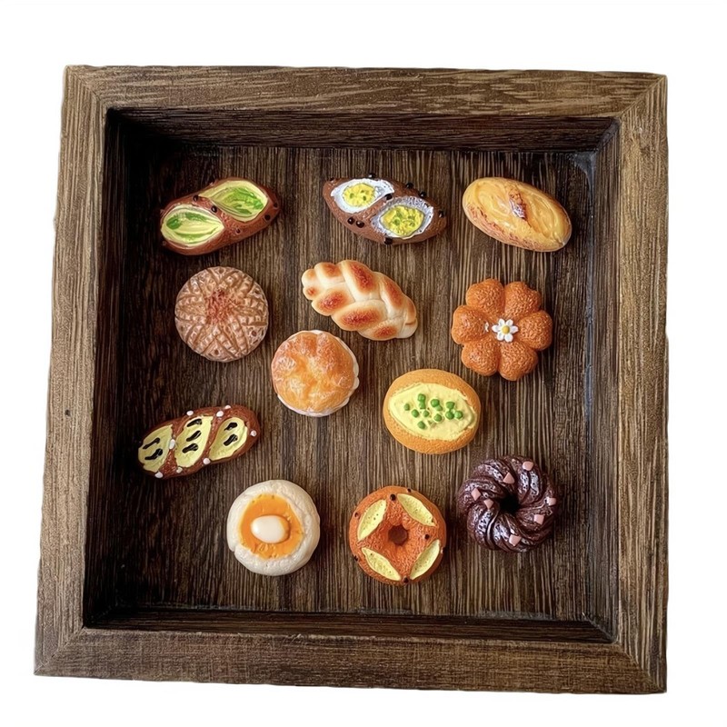 REGODI 12Pcs 3D Bread Fridge Magnets, Cute Strong Refrigerator Stickers