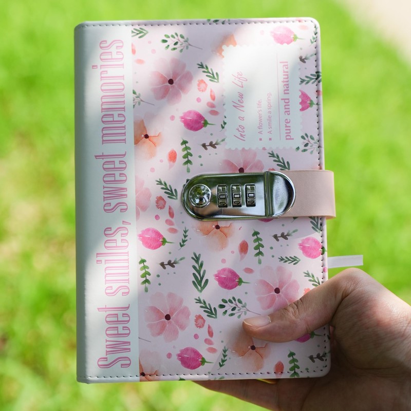 SPIPHY Floral Diary with Lock for Women Journal with Lock