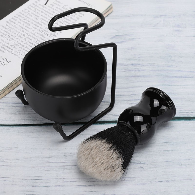 3Pcs Set Professional Men Beard Shaving Tool Stand Holder Hair