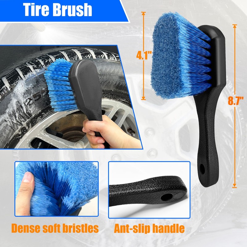 Wheel Brush Kit,Soft Drill Wheel Cleaner Brush, No Scratches Highly