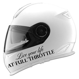 Live Your Life At Full Throttle Auto Car Racing Motorcycle Helmet Decal - 5" - Black