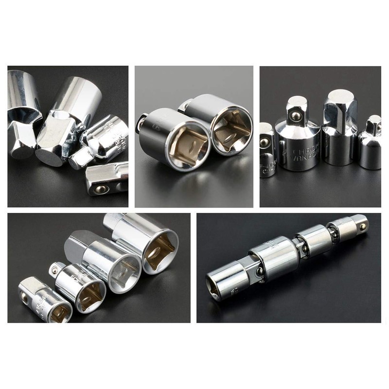 Copechilla 8pcs Hex Shank to Square Socket Drill Socket Adapter
