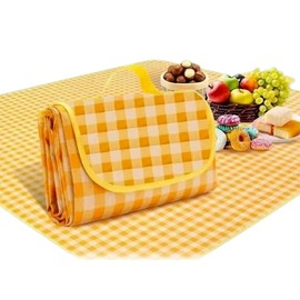 PVC Picnic & Camping Mat - Easy Storage Car Camping Mat Yellow 150x200cm 2ea
