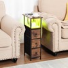 LOAKEKEL Narrow End Table Living Room with Charging Station, Skinny