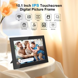 SVLIBO WiFi Digital Picture Frame,10.1inch 1280x800 HD IPS Touch Screen Auto-Rotate, Easy to Use, Share Photos and Videos via Free App,for Christmas
