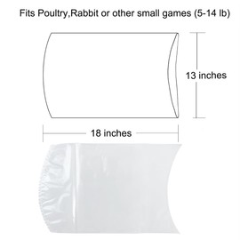 Anmboor Poultry Shrink Bags, chicken bag, 30Pack 13x18 Inches Clear Poultry Heat Shrink Wrap Freezer With 30 Zip Ties, a Silicone Straw for Chickens, Rabbits