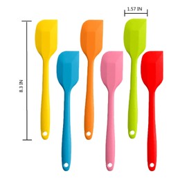 8 Pieces Silicone Spatulas,8.5 inch Non-stick with Stainless Steel Core,Heat Resistant-500℉, Food Grade Dishwasher Safe, for Mixing,Cooking,Baking (Mixed color)