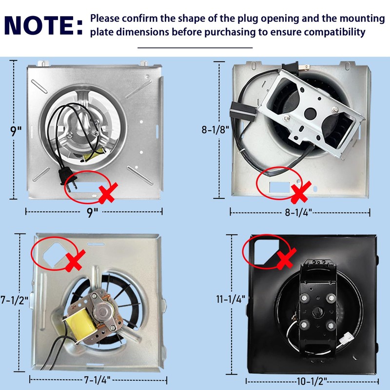 S97015162 Motor Upgrade Assembly Compatible with Broan NuTone Bathroom Exhaust